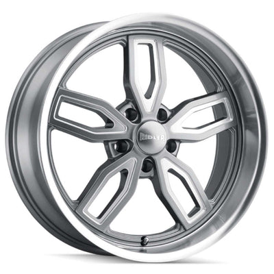 Ridler - 608 - Grey - Grey with Milled Spokes & Diamond Lip - 20" x 10", 0 Offset, 5x114.3 (Bolt pattern), 72.62mm HUB
