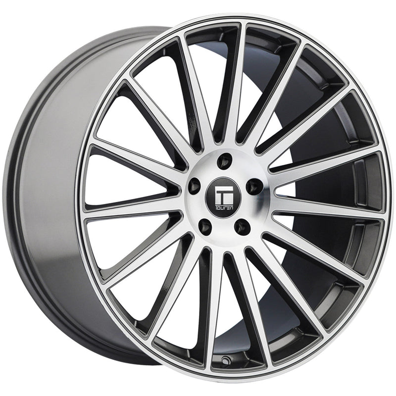 Touren - TR92 - Gunmetal - Gloss Graphite/Machined Face - 18" x 8", 35 Offset, 5x108 (Bolt pattern), 63.5mm HUB