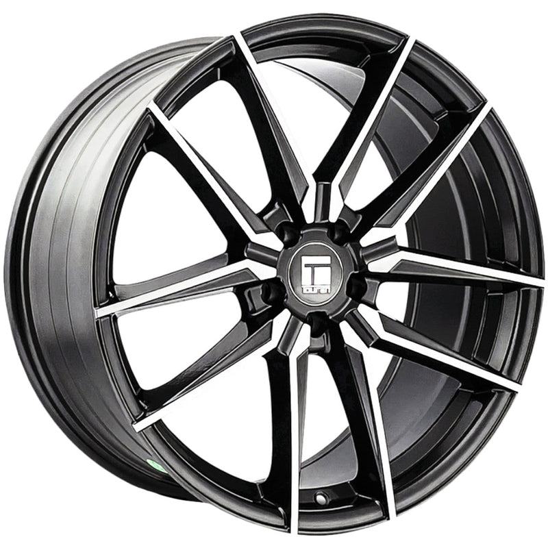 Touren - TR94 - Gunmetal - Brushed W/ Dark Graphite Window - 19" x 8.5", 35 Offset, 5x112 (Bolt pattern), 66.6mm HUB