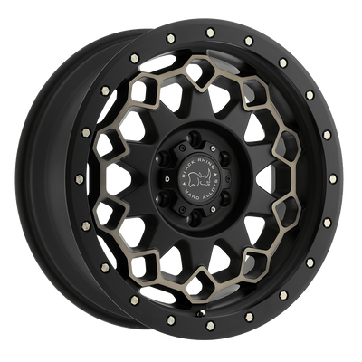 Black Rhino - DIAMANTE - Black - Matte Black with Machined Face & Dark Matte Tint - 20" x 9", 0 Offset, 5x139.7 (Bolt pattern), 78.1mm HUB