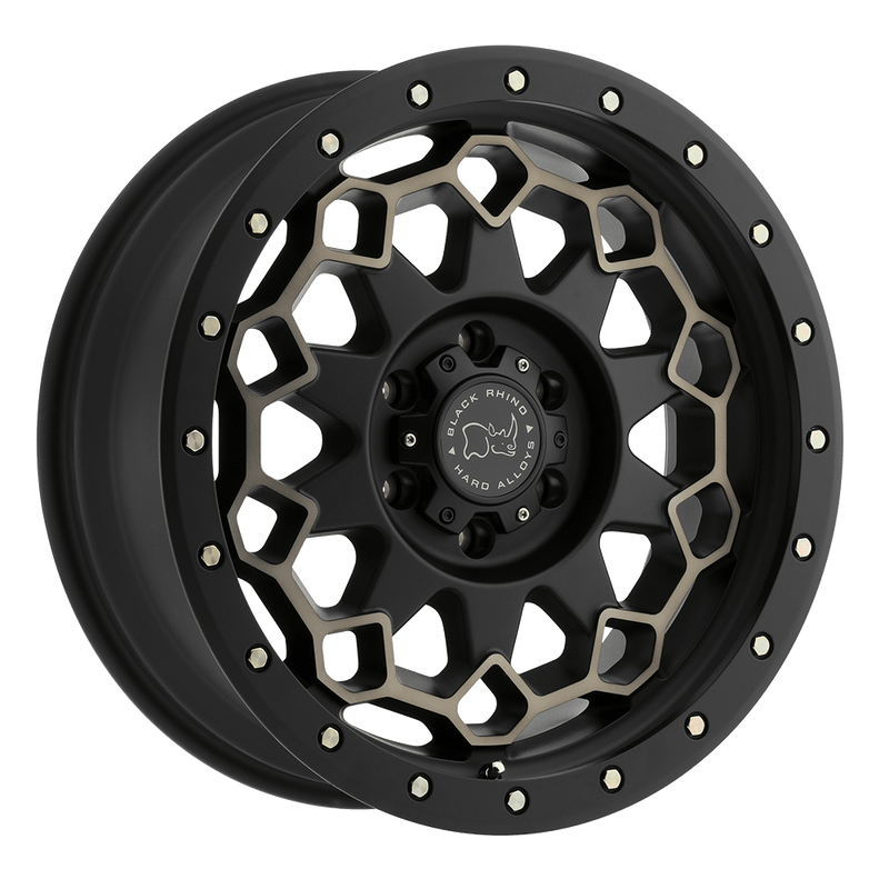 Black Rhino - DIAMANTE - Black - Matte Black with Machined Face & Dark Matte Tint - 20" x 9", 0 Offset, 5x139.7 (Bolt pattern), 78.1mm HUB