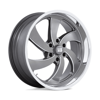 US Mag - U133 DESPERADO - Gunmetal - Anthracite Milled Diamond Cut Milled - 22" x 10", 25 Offset, 6x139.7 (Bolt pattern), 78.1mm HUB