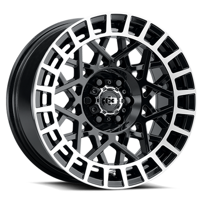 Vision Wheel Off-Road - 349 SAVAGE - Black - Gloss Black Machined Lip - 17" x 8.5", 12 Offset, 6x114.3 (Bolt pattern), 76.10mm HUB