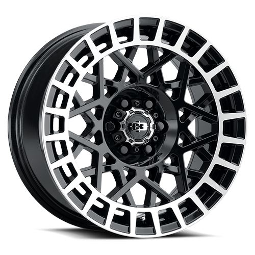 Vision Wheel Off-Road - 349 SAVAGE - Black - Gloss Black Machined Lip - 17" x 8.5", 12 Offset, 6x120 (Bolt pattern), 66.90mm HUB