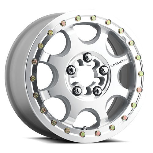 Vision Wheel ATV - 351 FLOW BEADLOCK - Silver - As-Cast Machined Face Machined Ring/Lip - 15" x 6", 50.6 Offset, 5x114.3 (Bolt pattern), 68.00mm HUB