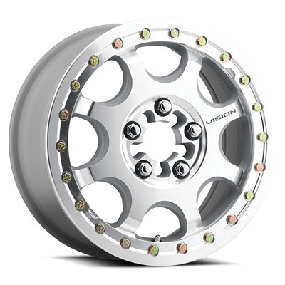 Vision Wheel ATV - 351 FLOW BEADLOCK - Silver - As-Cast Machined Face Machined Ring/Lip - 15" x 7", 61.85 Offset, 5x114.3 (Bolt pattern), 68.00mm HUB