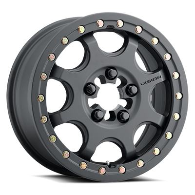 Vision Wheel ATV - 351 FLOW BEADLOCK - Black - Satin Black - 15" x 6", 50.6 Offset, 5x114.3 (Bolt pattern), 68.00mm HUB