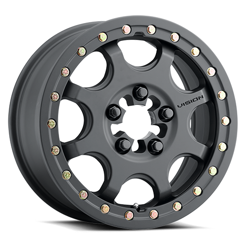 Vision Wheel ATV - 351 FLOW BEADLOCK - Black - Satin Black - 15" x 7", 61.85 Offset, 5x114.3 (Bolt pattern), 68.00mm HUB