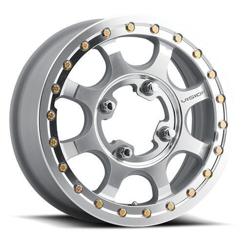 Vision Wheel ATV - 351 FLOW BEADLOCK - Silver - As-Cast Machined Face Machined Ring/Lip - 15" x 7", 38 Offset, 4x156 (Bolt pattern), 131.10mm HUB
