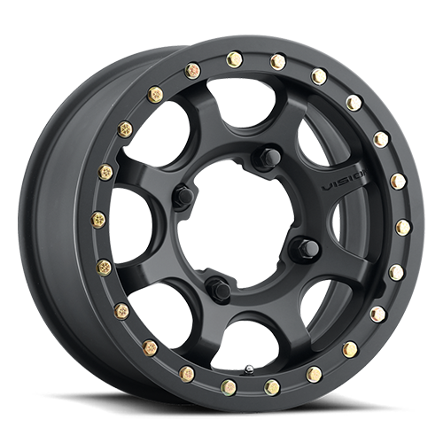 Vision Wheel ATV - 351 FLOW BEADLOCK - Black - Satin Black - 15" x 7", 38 Offset, 4x156 (Bolt pattern), 131.10mm HUB