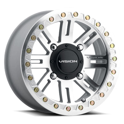 Vision Wheel ATV - 356 MANX 2 BEADLOCK - Silver - Machined - 14" x 7", 13 Offset, 4x156 (Bolt pattern), 115.00mm HUB
