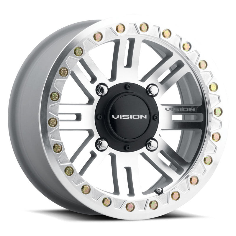 Vision Wheel ATV - 356 MANX 2 BEADLOCK - Silver - Machined - 15" x 7", 38 Offset, 4x110 (Bolt pattern), 72.00mm HUB