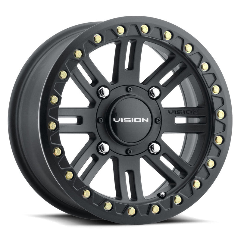 Vision Wheel ATV - 356 MANX 2 BEADLOCK - Black - Satin Black - 14" x 7", 13 Offset, 4x156 (Bolt pattern), 115.00mm HUB