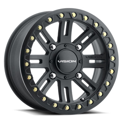 Vision Wheel ATV - 356 MANX 2 BEADLOCK - Black - Satin Black - 15" x 7", 38 Offset, 4x110 (Bolt pattern), 72.00mm HUB