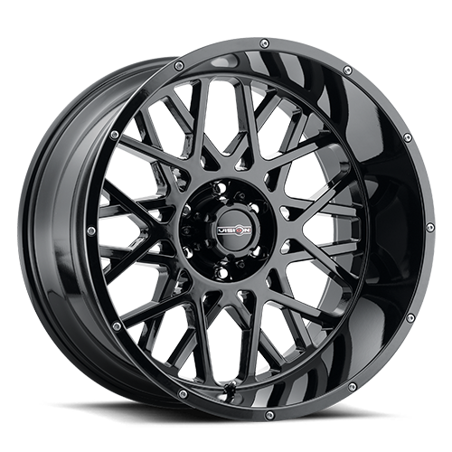 Vision Wheel Off-Road - 412 ROCKER - Black - Gloss Black - 20" x 10", -25 Offset, 6x139.7 (Bolt pattern), 106.20mm HUB