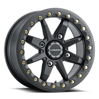 Vision Wheel ATV - 544 BOLT BEADLOCK - Black - Satin Black - 14" x 7", 38 Offset, 4x136 (Bolt pattern), 94.00mm HUB