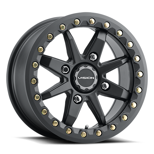 Vision Wheel ATV - 545 ROCKER - Black - Satin Black - 14" x 7", 13 Offset, 4x100 (Bolt pattern), 69.90mm HUB