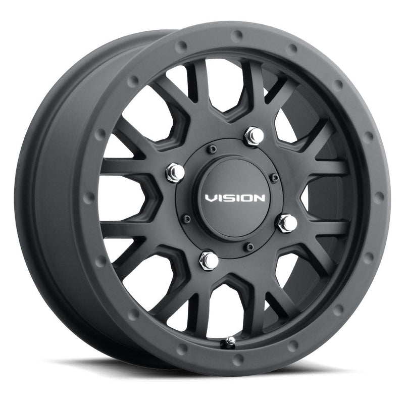 Vision Wheel ATV - GV8 INVADER - Black - Satin Black - 15" x 6", 38 Offset, 4x156 (Bolt pattern), 131.10mm HUB