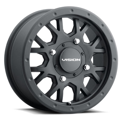 Vision Wheel ATV - GV8 INVADER - Black - Satin Black - 15" x 6", 38 Offset, 4x110 (Bolt pattern), 86.00mm HUB