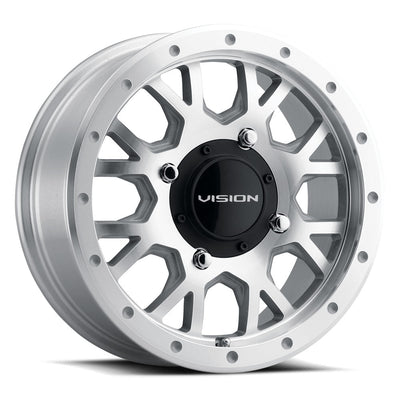 Vision Wheel ATV - GV8 INVADER - Silver - Machined - 15" x 6", 38 Offset, 4x110 (Bolt pattern), 86.00mm HUB