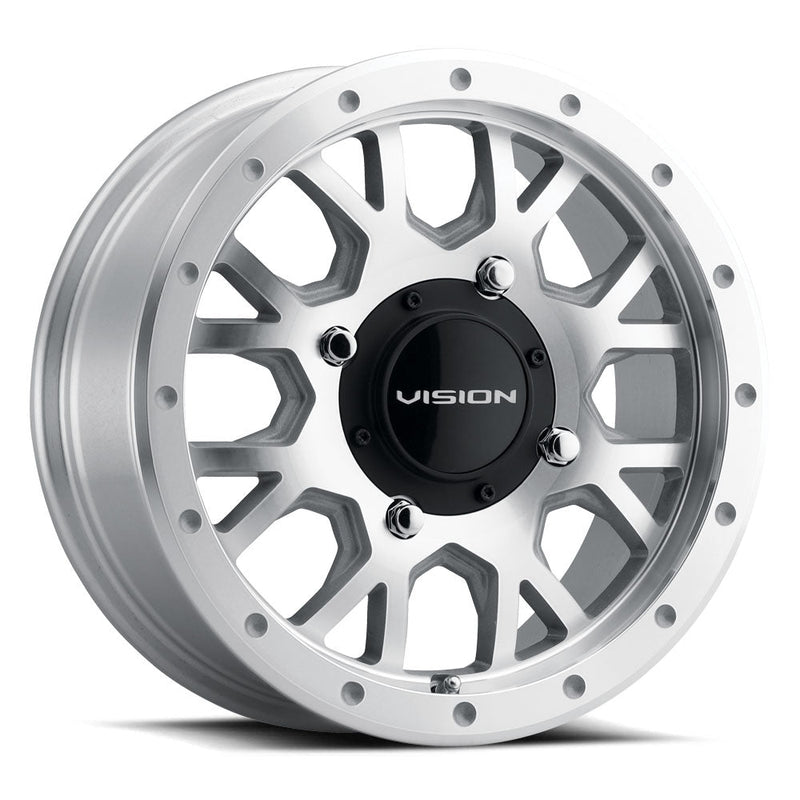 Vision Wheel ATV - GV8 INVADER - Silver - Machined - 14" x 7", 38.2 Offset, 4x110 (Bolt pattern), 86.00mm HUB