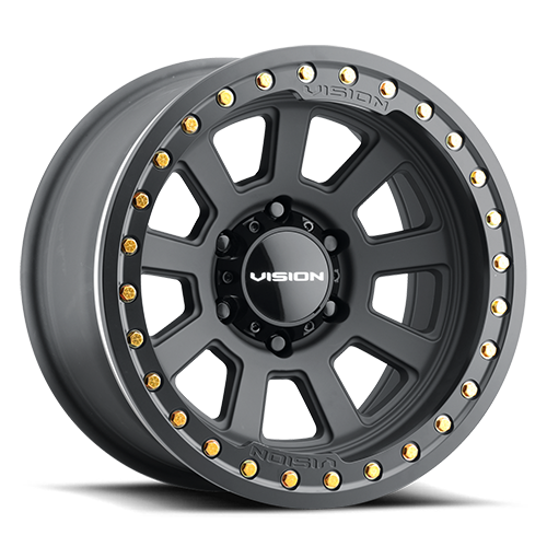 Vision Wheel Off-Road - 350 OJOS - Black - Satin Black - 17" x 9", -40 Offset, 5x139.7 (Bolt pattern), 108.00mm HUB