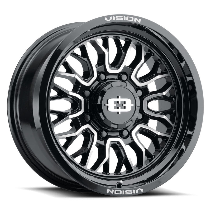 Vision Wheel Off-Road - 402 RIOT - Black - Gloss Black Machined Face - 18" x 9", 12 Offset, 5x150 (Bolt pattern), 110.20mm HUB