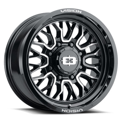 Vision Wheel Off-Road - 402 RIOT - Black - Gloss Black Machined Face - 18" x 9", 12 Offset, 5x139.7 (Bolt pattern), 108.00mm HUB