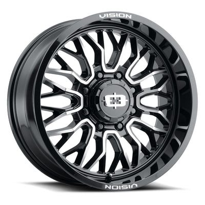 Vision Wheel Off-Road - 402 RIOT - Black - Gloss Black Machined Face - 20" x 9", 12 Offset, 5x139.7 (Bolt pattern), 108.00mm HUB