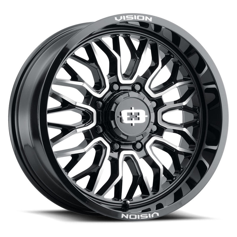 Vision Wheel Off-Road - 402 RIOT - Black - Gloss Black Machined Face - 20" x 9", 10 Offset, 5x127 (Bolt pattern), 78.10mm HUB
