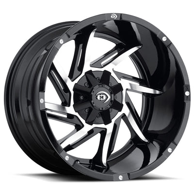 Vision Wheel Off-Road - 422 PROWLER - Black - Gloss Black Machined Face - 20" x 9", 10 Offset, 5x114.3/127 (Bolt pattern), 83.00mm HUB