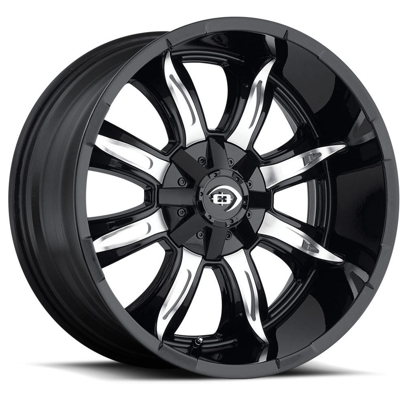 Vision Wheel Off-Road - 423 MANIC - Black - Gloss Black Machined Face - 20" x 9", -12 Offset, 6x139.7 (Bolt pattern), 106.20mm HUB
