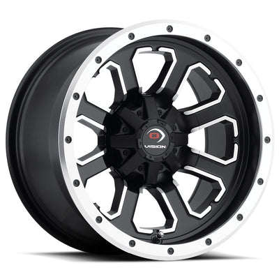 Vision Wheel ATV - 548 COMMANDER - Black - Matte Black Machined Face - 12" x 7", 2.5 Offset, 4x100 (Bolt pattern), 69.90mm HUB