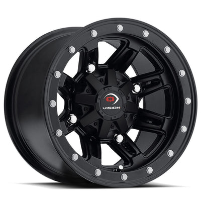 Vision Wheel ATV - 550 FIVE FIFTY - Black - Matte Black - 12" x 8", -10.2 Offset, 4x136 (Bolt pattern), 110.50mm HUB