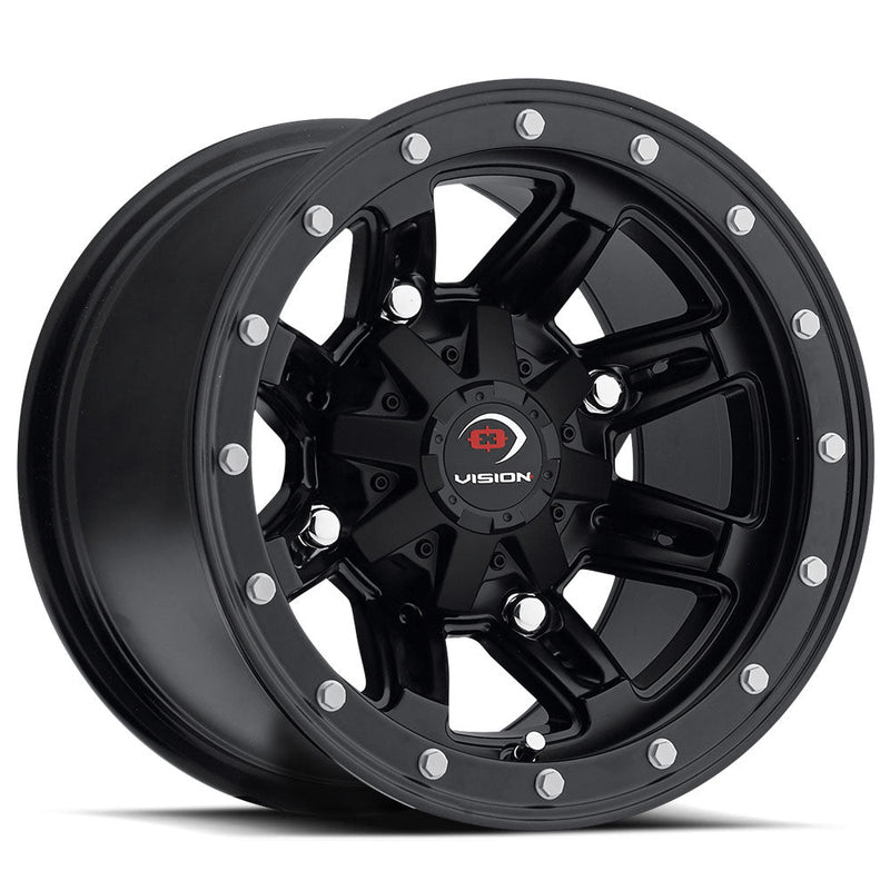 Vision Wheel ATV - 550 FIVE FIFTY - Black - Matte Black - 12" x 8", -10.2 Offset, 4x136 (Bolt pattern), 110.50mm HUB