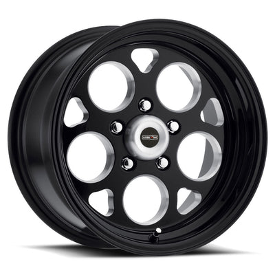 Vision Wheel American Muscle - 561 SPORT MAG - Black - Gloss Black with Milled Windows - 15" x 4", -19 Offset, 5x127 (Bolt pattern), 83.10mm HUB